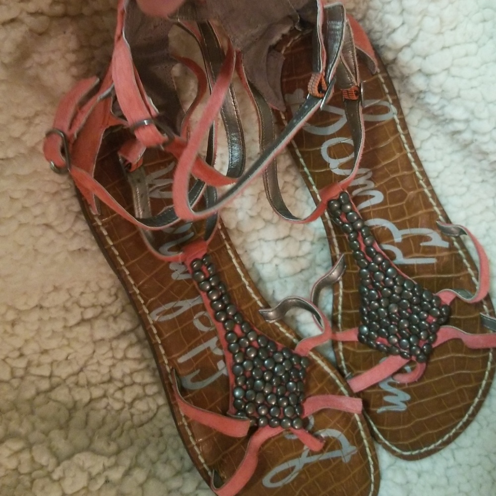 Sam Edelman 9.5M "Ginger" Coral Gladiator Sandals